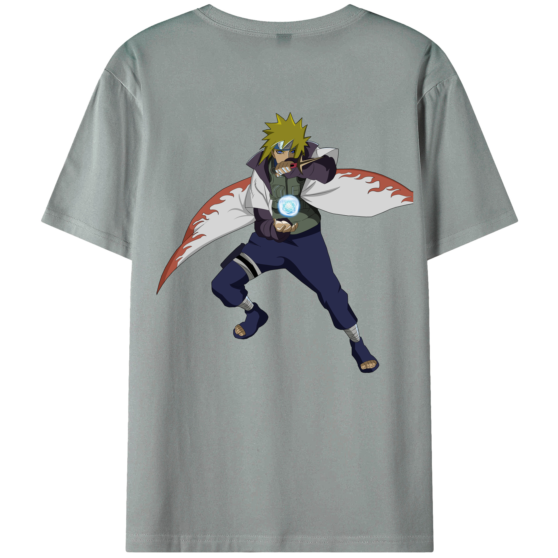 （画像用） NARUTO -ナルト- 波風 ミナト Namikaze Minato 綿100％ メンズ半袖Tシャツ（バックプリント） 通気性